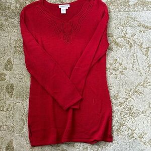 Cold water Creek Red Long Sweater